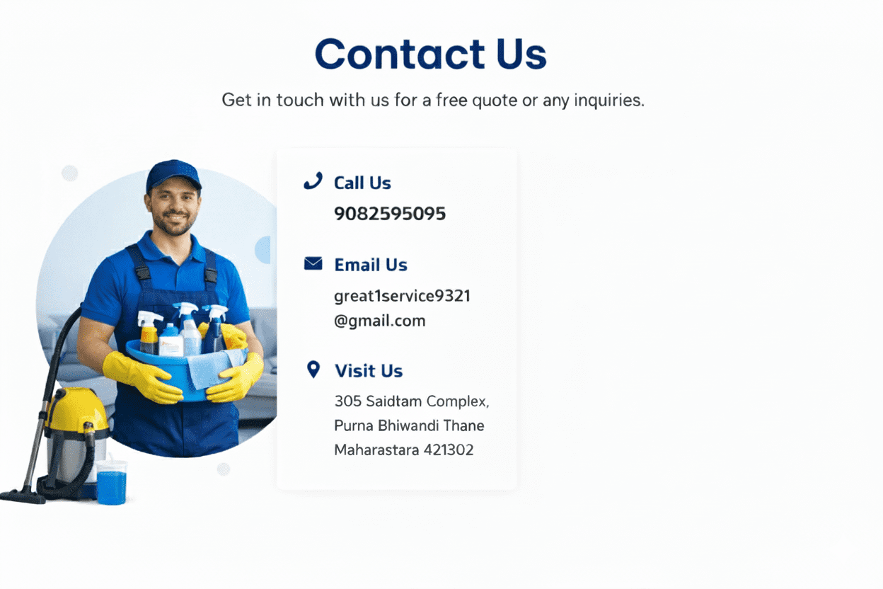 Contact Great1 Service Book Cleaning Service